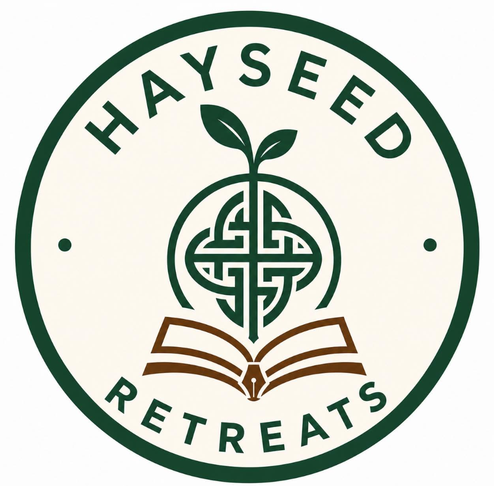 Hayseed Retreats circular badge logo